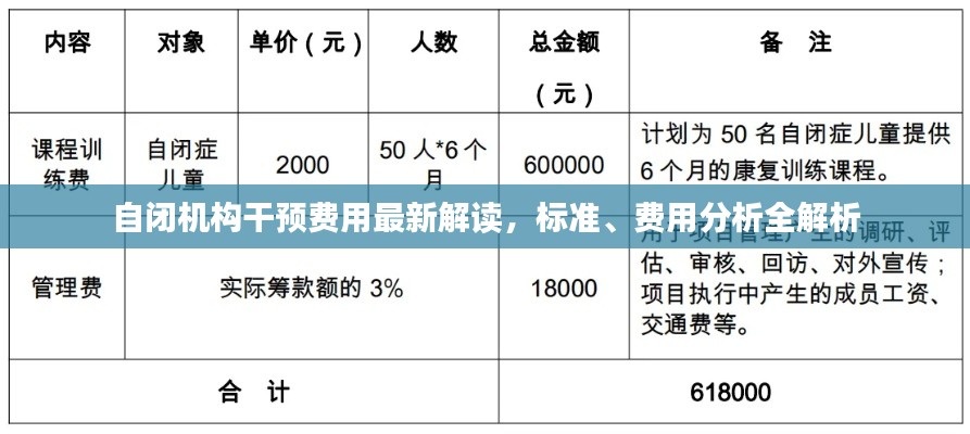 自闭机构干预费用最新解读，标准、费用分析全解析