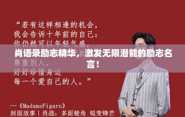 肖语录励志精华，激发无限潜能的励志名言！