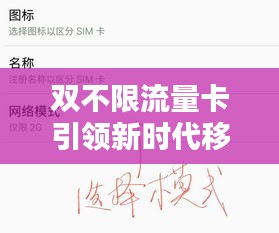 双不限流量卡引领新时代移动通信潮流的最新动态选择