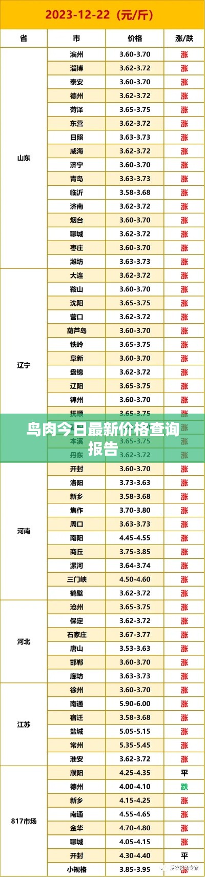 鸟肉今日最新价格查询报告