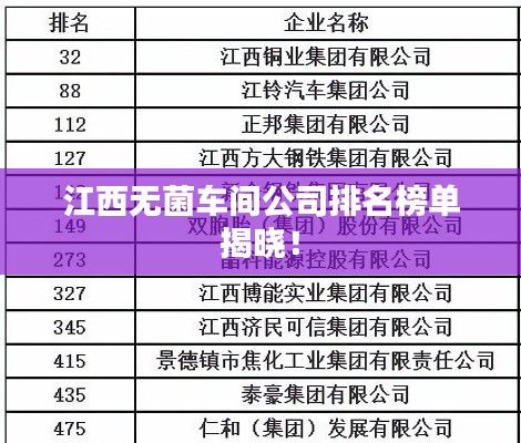 江西无菌车间公司排名榜单揭晓！