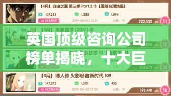 英国顶级咨询公司榜单揭晓，十大巨头排名一网打尽！