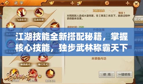 江湖技能全新搭配秘籍，掌握核心技能，独步武林称霸天下
