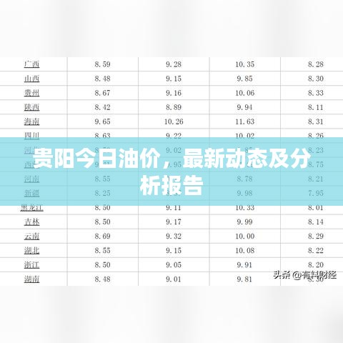 贵阳今日油价，最新动态及分析报告